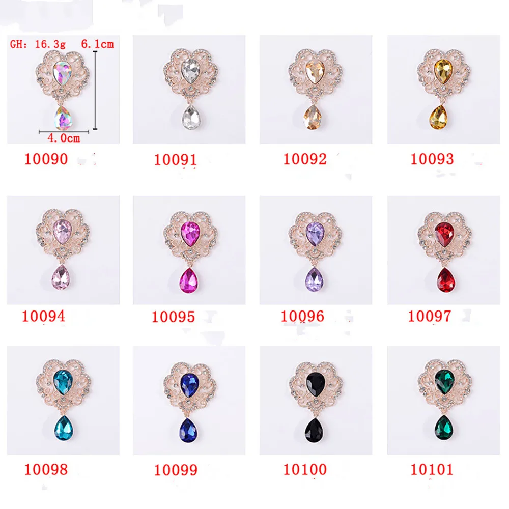 Rhinestone Flatback Embellishments Button 10pcs Vintage Alloy Crystal Drop Filigree Buttons DIY Metal Weddings Accessories