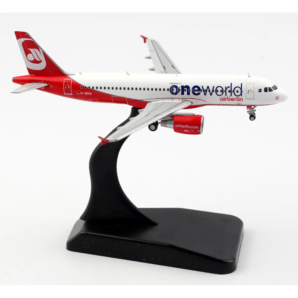 1: prezent ze stopu 400 do kolekcjonowania samolotów JC Wings LH4098 Air berlin Airbus A320 "OneWorld" odlew Model samolotu D-ABHO z podstawką