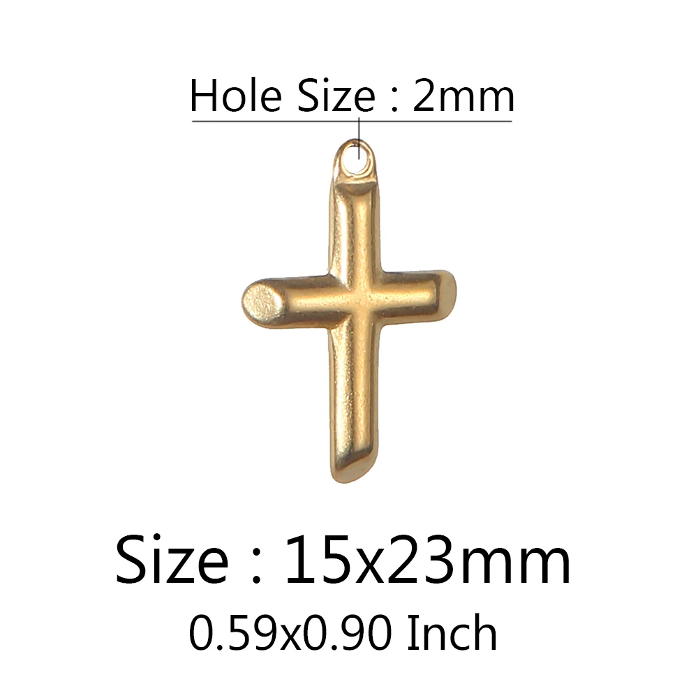 5PCS/Lot Stainless Steel Cyclinder Cross Charms For Jewelry DIY Making Cross Pendants Accessories