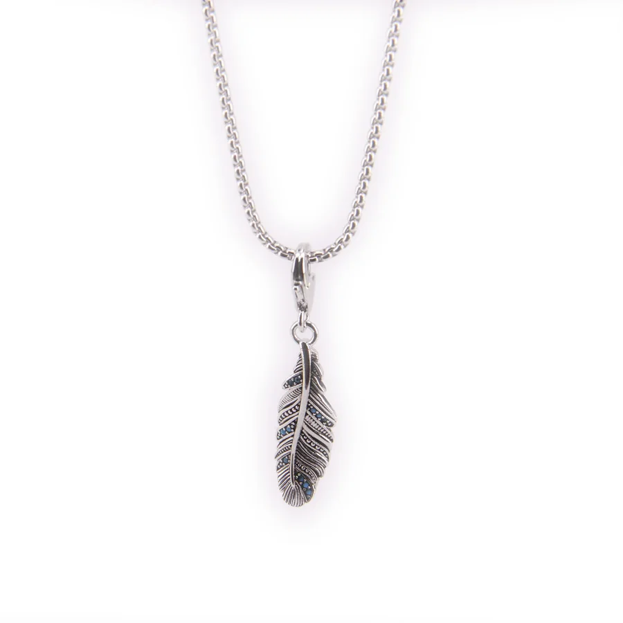 Thomas Feather  Pendant Necklace, Rebel Heart Style Jewelry Gift for Men and Women TS my N119