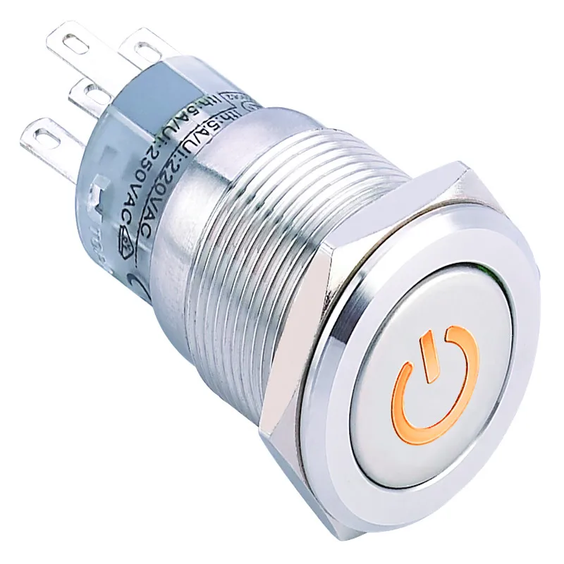 (حار!) رمز الطاقة مفتاح بـزر دفع معدني (16 مللي متر ، PM162F-11DT/B/12 V/S ، PM162F-11ZDT/B/12 V/S CE ، ROHS)