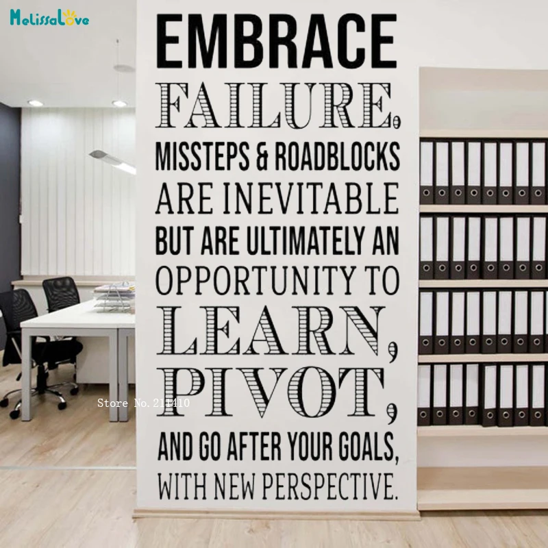 Emberace Failure Wall Sticker Quotes Keep Learning Inspirational Office Decor Motivational Office Poster YT3292