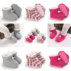 NewBorn Baby shoes For Boys And Girls in Winter plus Fleece Warm cotton shoes First Walkers soft bottom non-slip toddler shoes