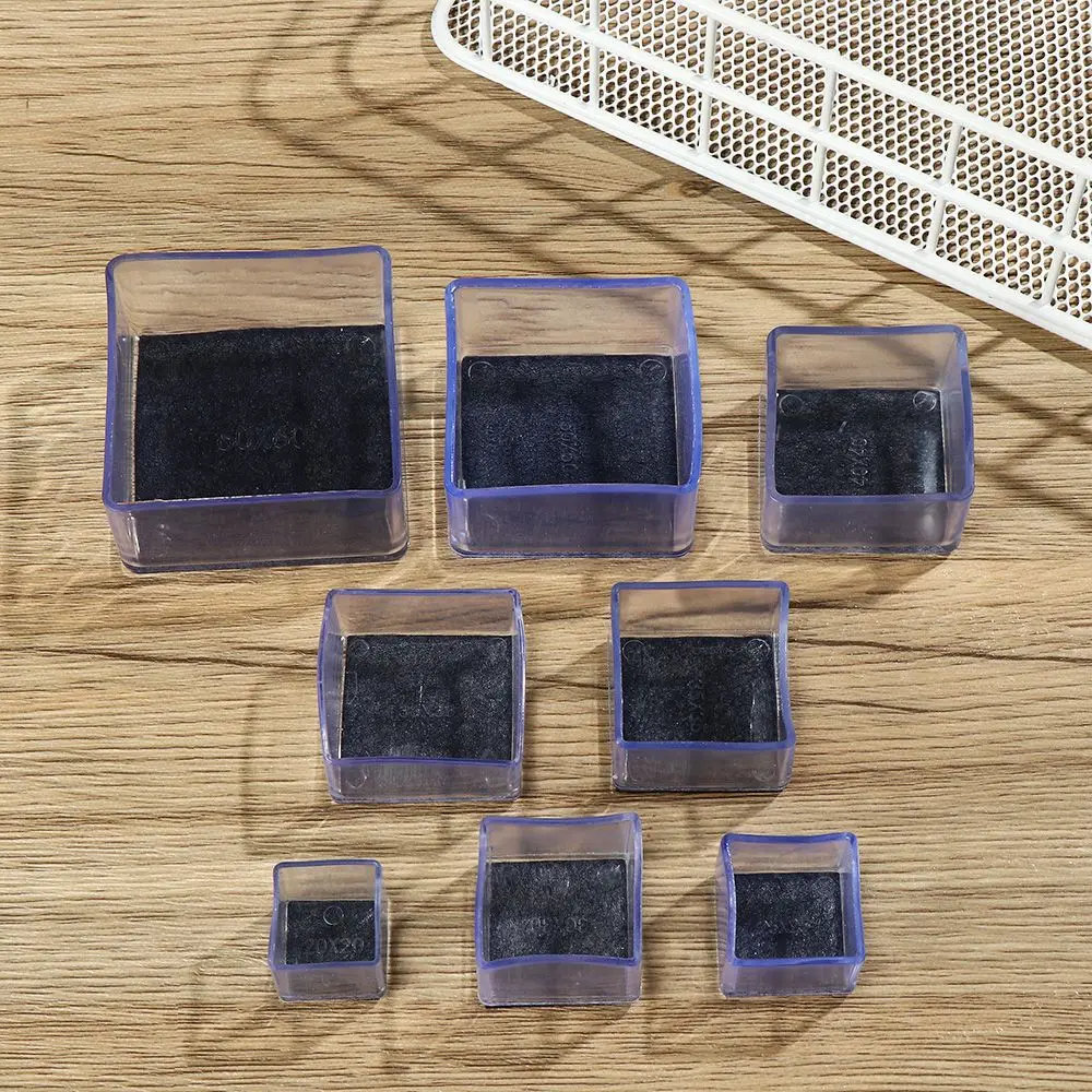 4Pcs/Set New Transparent PVC Chair Leg Caps Felt Pad Furniture Feet Silicone Pads Non-Slip Covers Floor Protectors Accessories