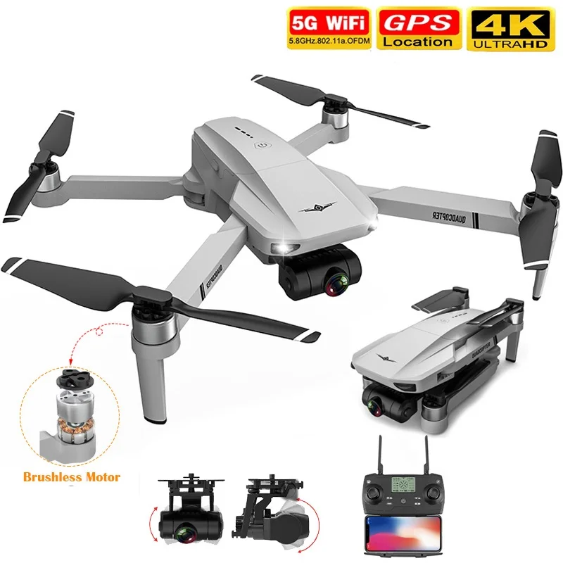 

KF102 Gps Drone 4K Profesional Quadcopter Hd Camera 2-Axis Gimbal Anti-Shake Aerial Photography Brushless 1.2Km Dron Drones