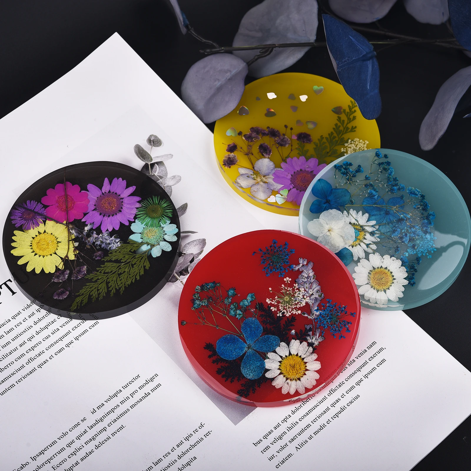 Image 5: Moule de sous-verre rond et carré de 9cm en Silicone, boîte de rangement de sous-verre en résine époxy, moule de résine, moules de moulage de sous-verre en cristal faits à la main