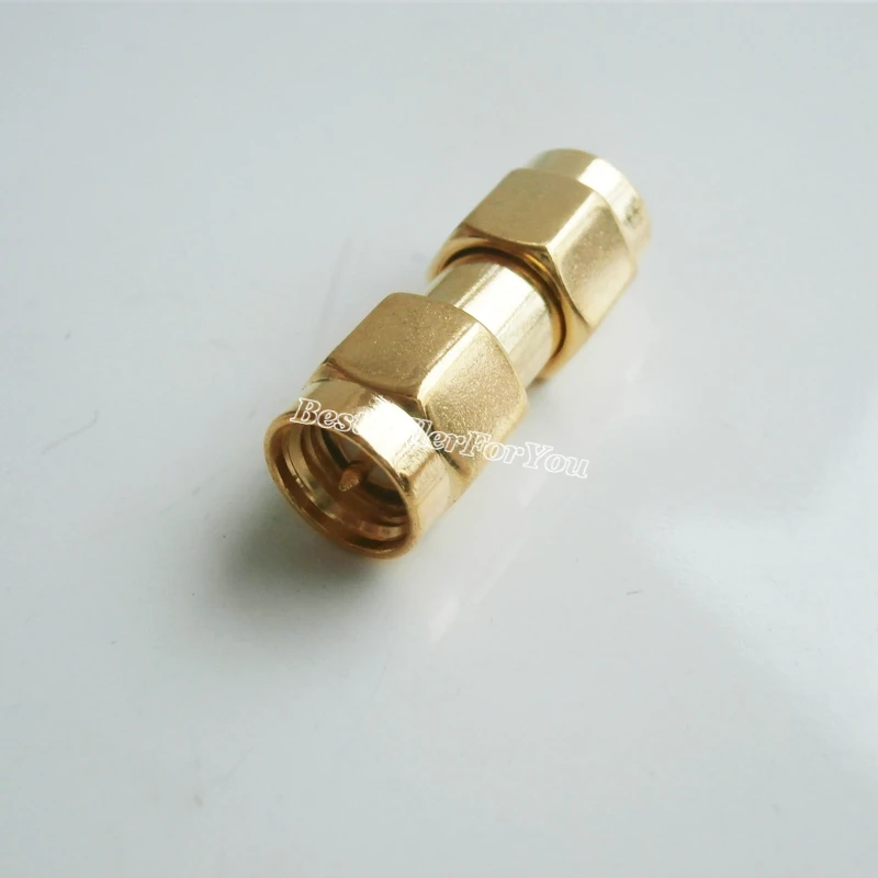 1Pcs Adapter Sma Connector Male Naar Sma Connector Male Plug Rf Connector Recht Vergulde