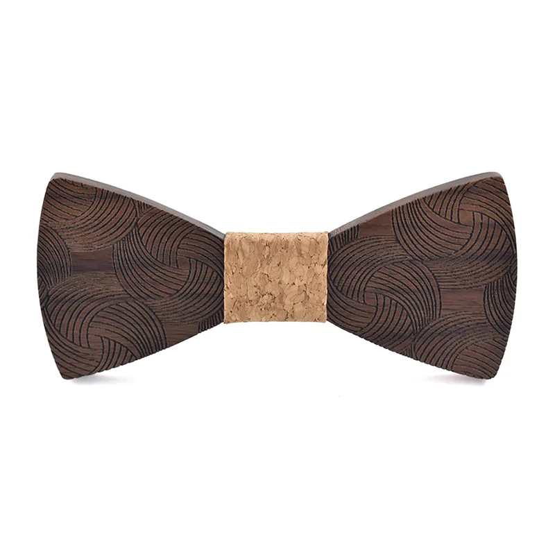 ออกแบบใหม่เนคไทผู้ชายสูทแต่งงานไม้ Bow Tie Gravata ผีเสื้อแกะสลัก Cufflinks Tie ชุด Gravatas Para Homens