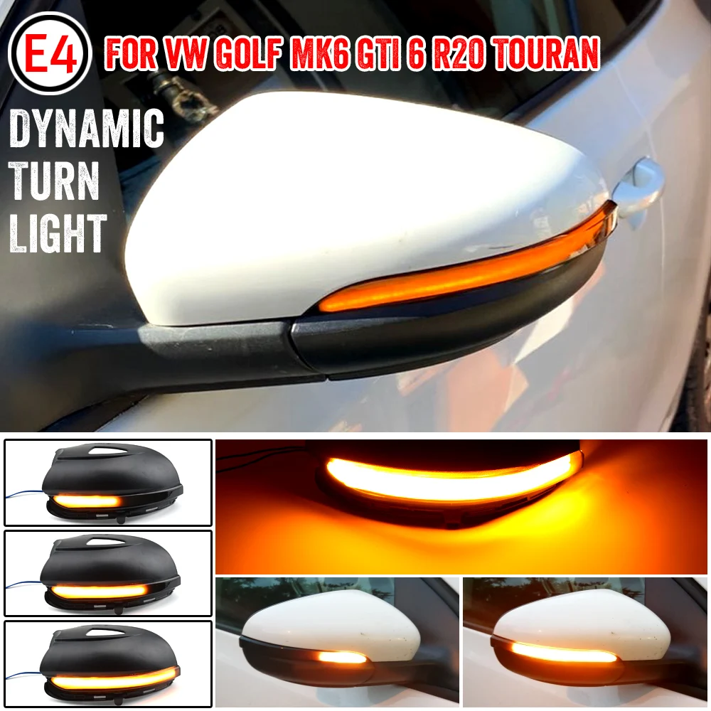 Kierunkowskaz LED dynamiczne lusterko boczne migające światło kontrolne sekwencyjnie dla VW Volkswagen Golf 6 MK6 GTI R20 2008-2014