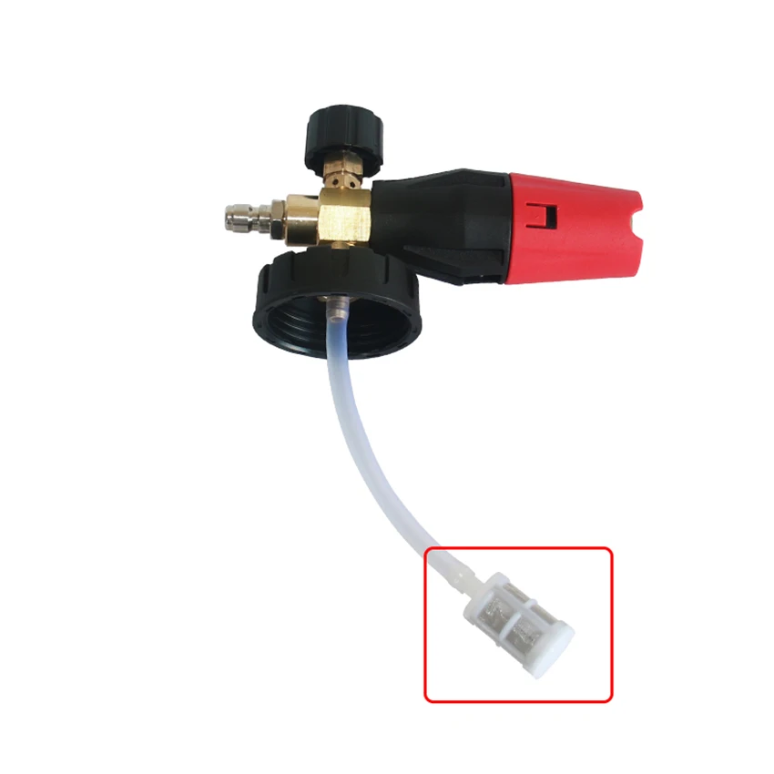 Flacone per pistola in schiuma con connettore rapido da 1/4 pollici, 1 litro, ugello per idropulitrice per autolavaggio, flacone per la pulizia della schiuma da neve