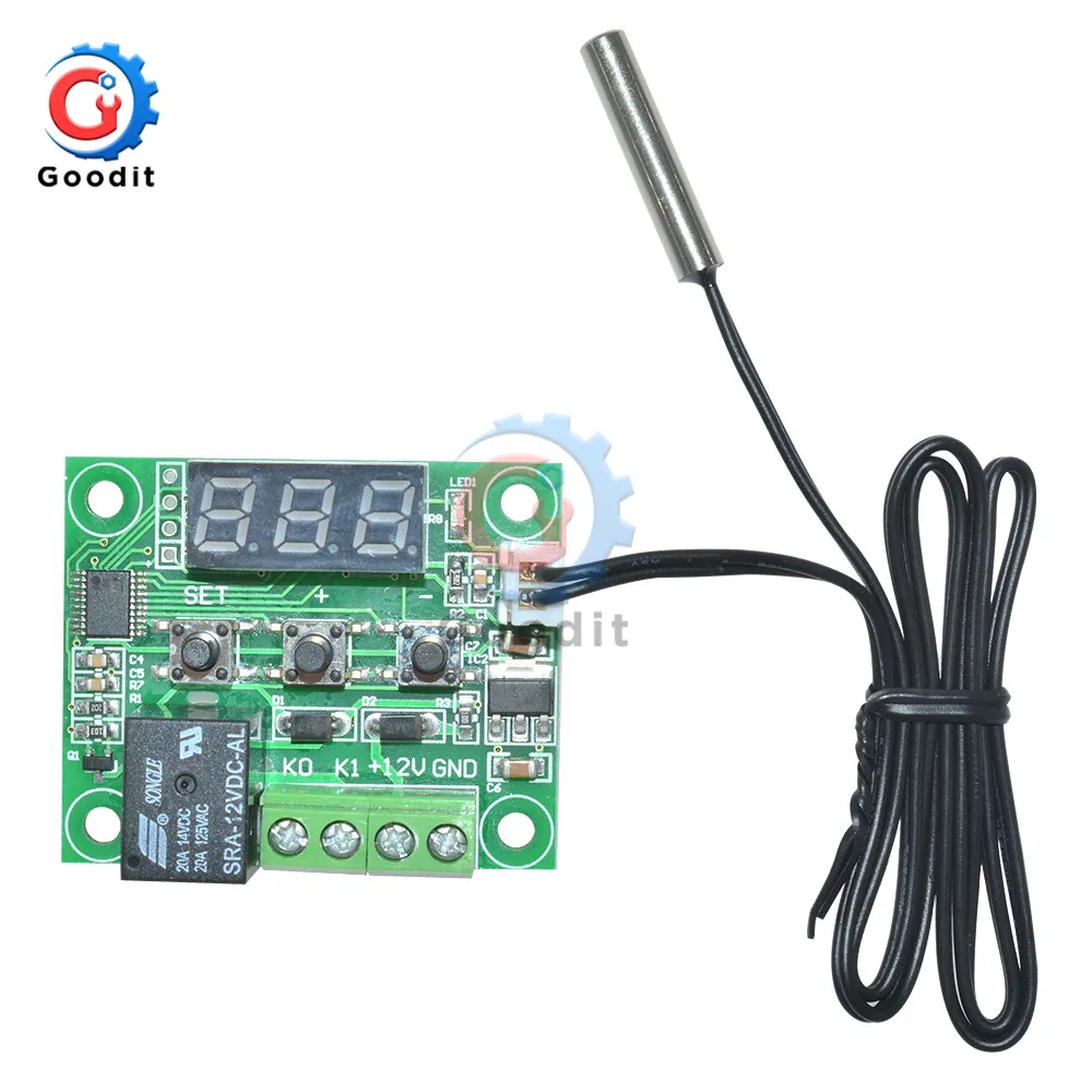 Digital Thermostat Temperature Controller Regulator Incubator NTC Sensor Meter Case Indoor Temperature Switch W1209 DC 12V