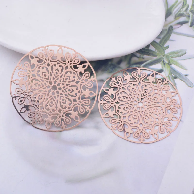 30 Stück AA4686 45mm Große Runde Bemalte Anhänger DIY Schmuck Ohrring Zubehör – Detail 9