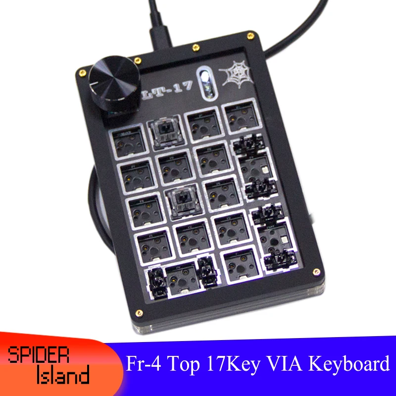 

VIA Keyboard Knob QMK Firmware Fr-4 Top Plate Design Macro keyboard programmable RGB Backlight Hotswap switches Gateron for Game