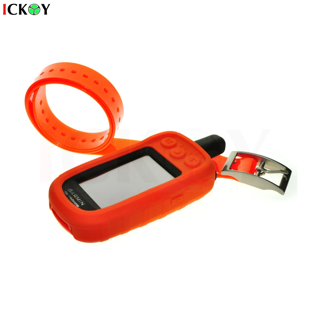 

Silicone Protect Case Skin for Garmin Alpha 100 Alpha100 + Dog Collar Orange Strap for Garmin TT-15 TT15 Accessories