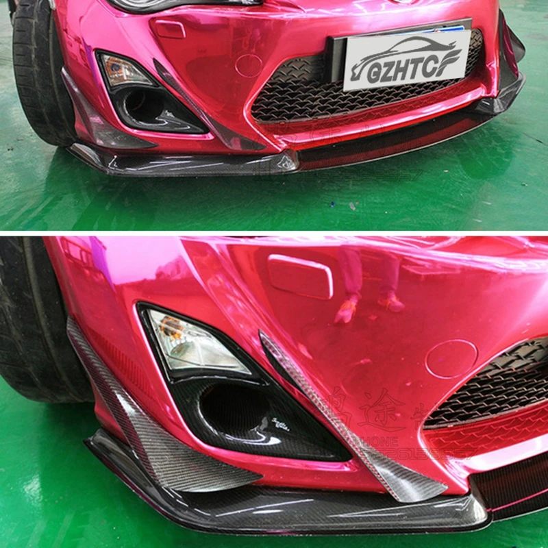 Car Styling For Subaru BRZ Toyota FT86 GT86 Scion FRS Carbon Fiber Front Bumper Inner & Outter Canards /Front Splitter 4pcs