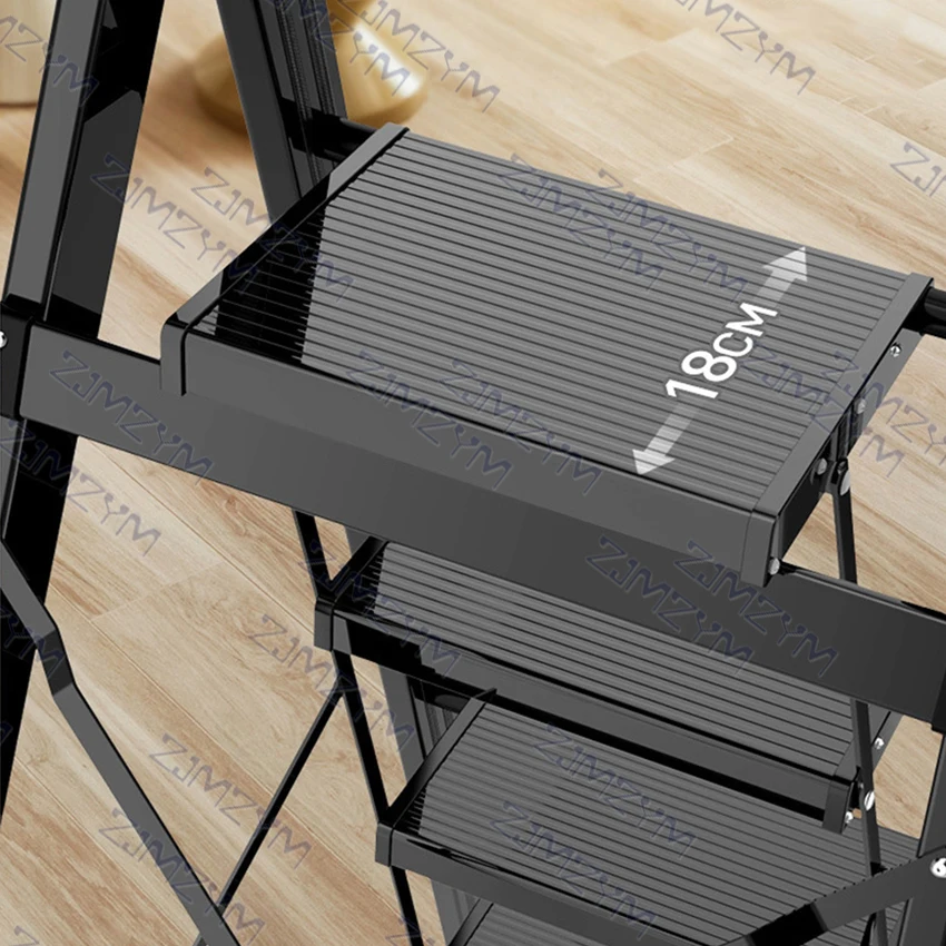 อลูมิเนียมอัลลอยด์หนาบันไดในครัวเรือน3-Step บันไดพับในร่มโกดัง Telescopic Climbing บันได Herringbone บันได