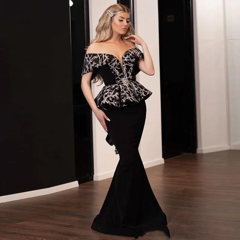 Plus Size Formele Avondjurken 2020 Lace Applique Ruches Peplum Vrouwen Gelegenheid Prom Partij Jassen Жемчуг יזמנתי אזמנה Жемчуг