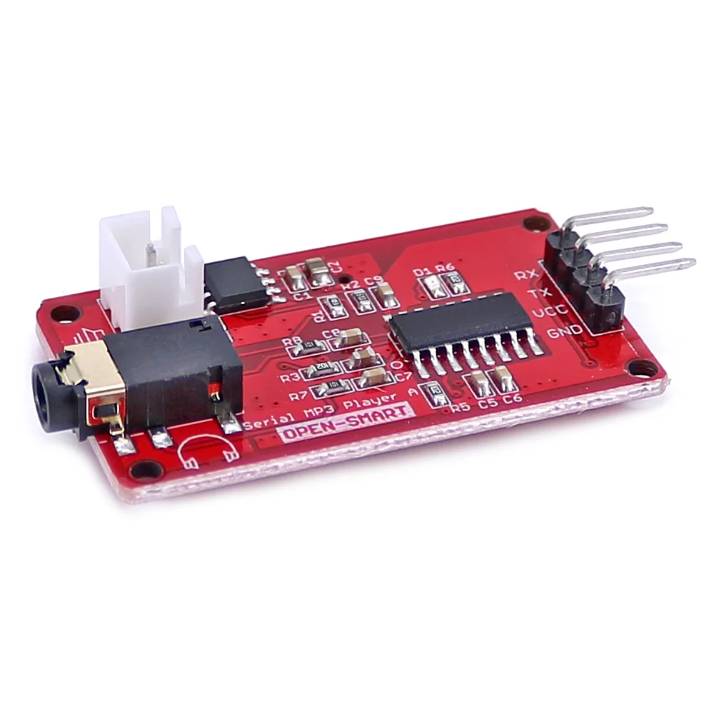 وحدة مشغل موسيقى MP3 التسلسلية UART على متن 3 وات مضخم أحادي / مقبس مكبر الصوت، سهل تشغيل موسيقى صوت MP3 WAV