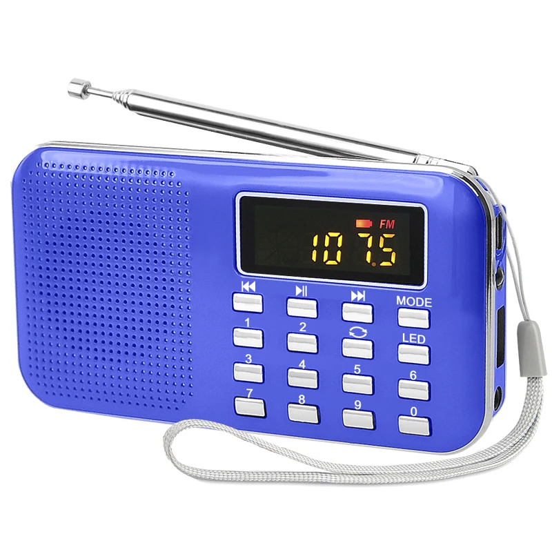 EONKO L-218AM AM/FM Radio Speaker with TF USB AUX Flashlight Rechargeable Battery