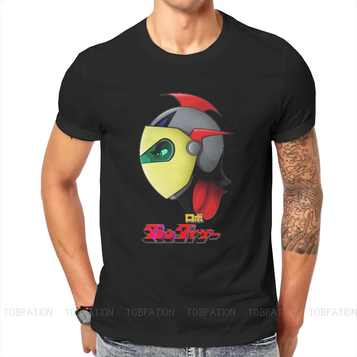 UFO Robot Goldrake Grendizer Anime Cool Classic T Shirt Harajuku Homme High Quality Tshirt Loose O-Neck  Men Clothing