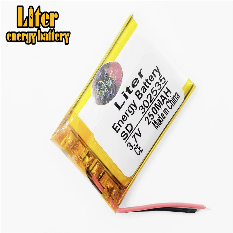 polymer lithium battery 302535 3.7V 250mah mp3 plug-in card bluetooth wireless