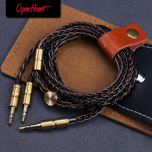 OPENHEART-Cable de 8 núcleos para auriculares, conector de 1 a 2, 3,5/2,5/4,4mm, reemplazo de actualización de equilibrio, 1,4 m, personalidad