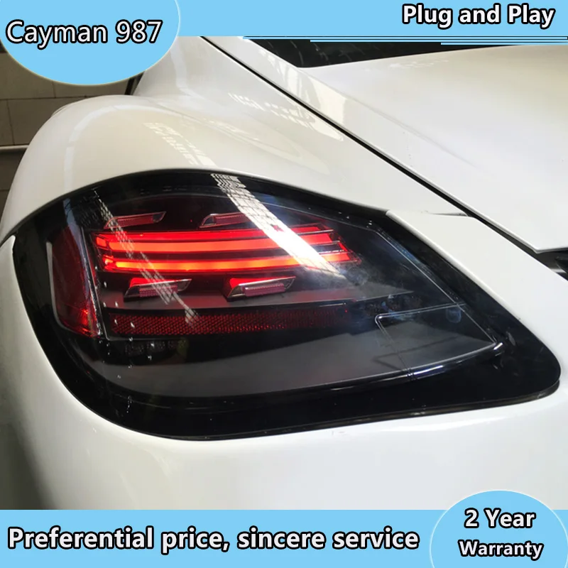 Car tail lights for Porsche Cayman 987-2 Year 2009-20012 Taillights Rear Trunk Lamp Cover DRL+Signal+Brake+Reverse