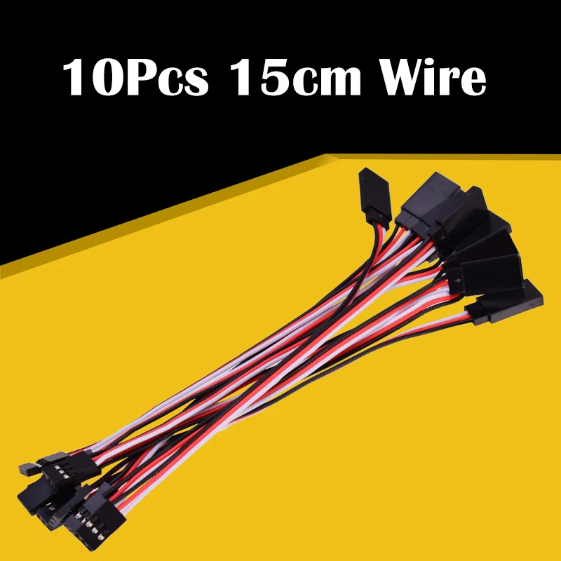 

Good Sale 10Pcs 150mm 15cm Servo Extension Lead Wire Cable For RC Futaba JR Male to Female 15cm Wire Connector