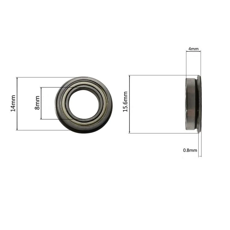 50-500pcs MF148ZZ 8*14*4mm LF-1480ZZ flange deep groove ball bearing 8x14x4mm MF148Z Flanged bearing