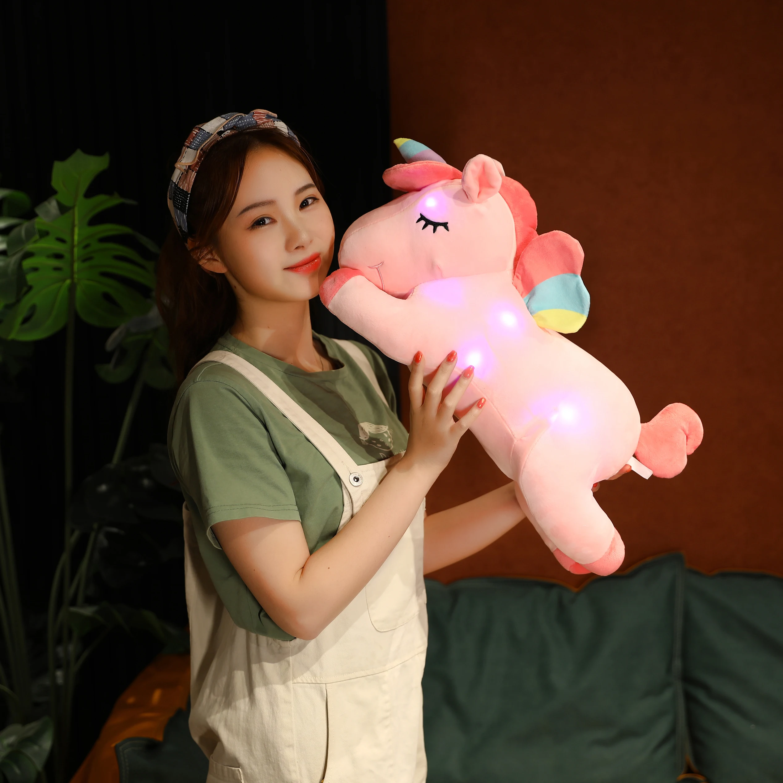 Nuovo 50 centimetri Gigante Colorato Incandescente Unicorno Luminoso Giocattoli di Peluche Kawaii Light Up Led Unicorno Peluche Bambola Per Bambini Regalo Di Natale