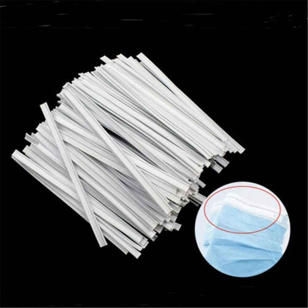 50/100/500Pcs Plastic Nose Wire Bar For DIY Masks Single Core Nose Bridge Clips Jewelry Making Material Accessories White