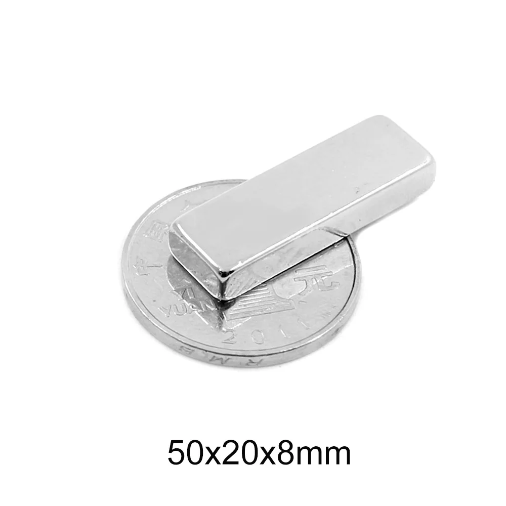 

1/2/5PCS 50x20x8 Powerful magnetizing Magnets 50mmX20mm Neodymium Magnet 50x20x8mm Strong NdFeB Permanent Magnetic 50*20*8 mm