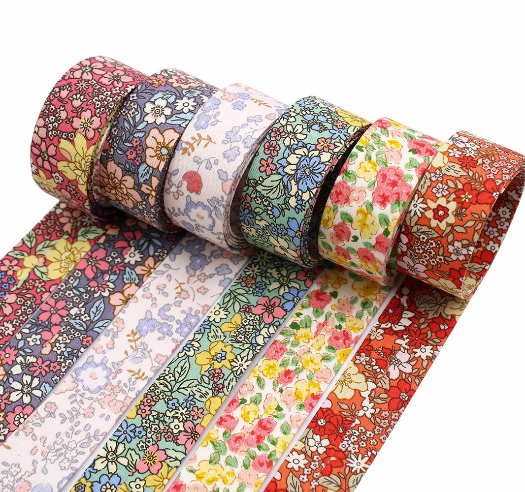 Double-Sided Springtime Flowers Cloth Ribbons 1\