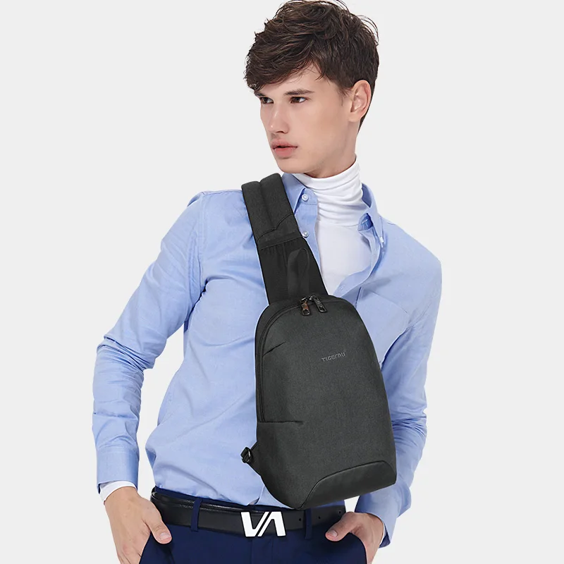 Bolso de pecho antirrobo RFID para hombre, bolsa cruzada ligera, resistente al agua, con cremallera, de alta calidad, a la moda, garantía de por vida