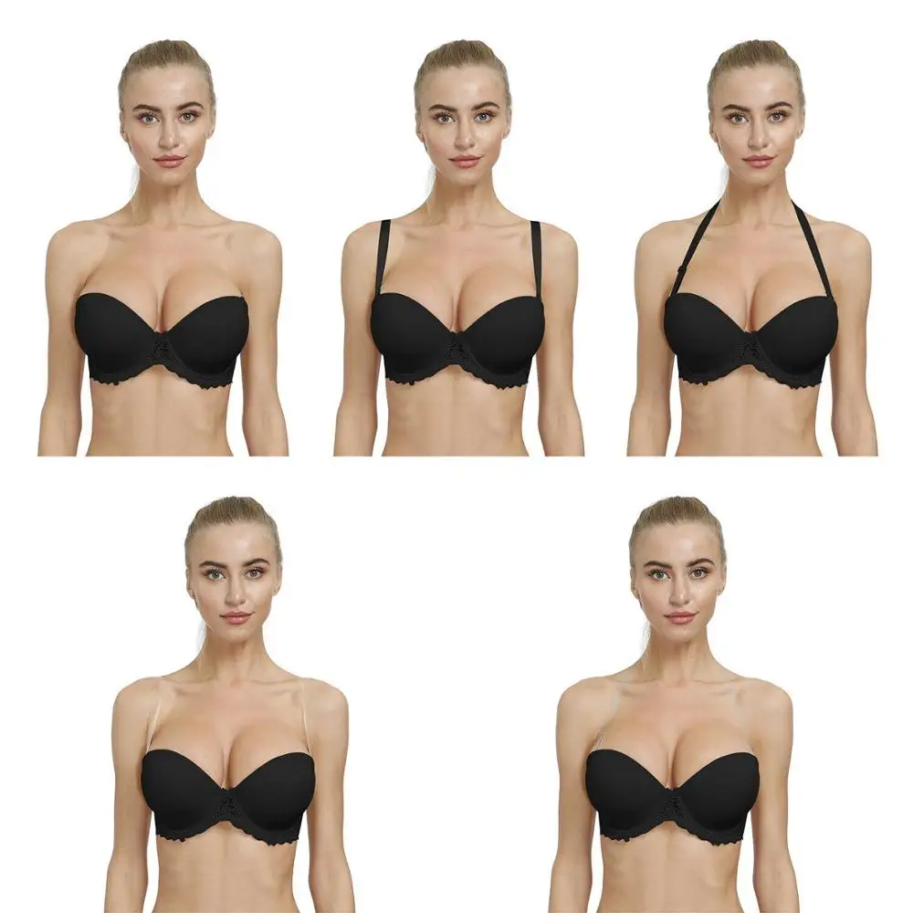 Soutiens-gorge push-up sexy pour femmes, licou, sans bretelles, bralette en dentelle multidirectionnelle, non rembourré, 32, 34, 36, 38, 40, 42, 44, 46 B, C esse Desse E F G standardisation, Nouveau