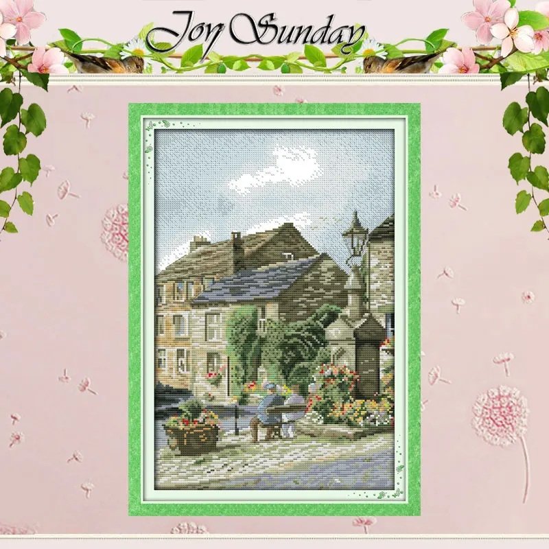 Leisure Steet Patterns Counted Cross Stitch Set DIY 11CT 14CT 16CT Stamped DMC Cross-stitch Kit Embroidery Needlework Home Decor