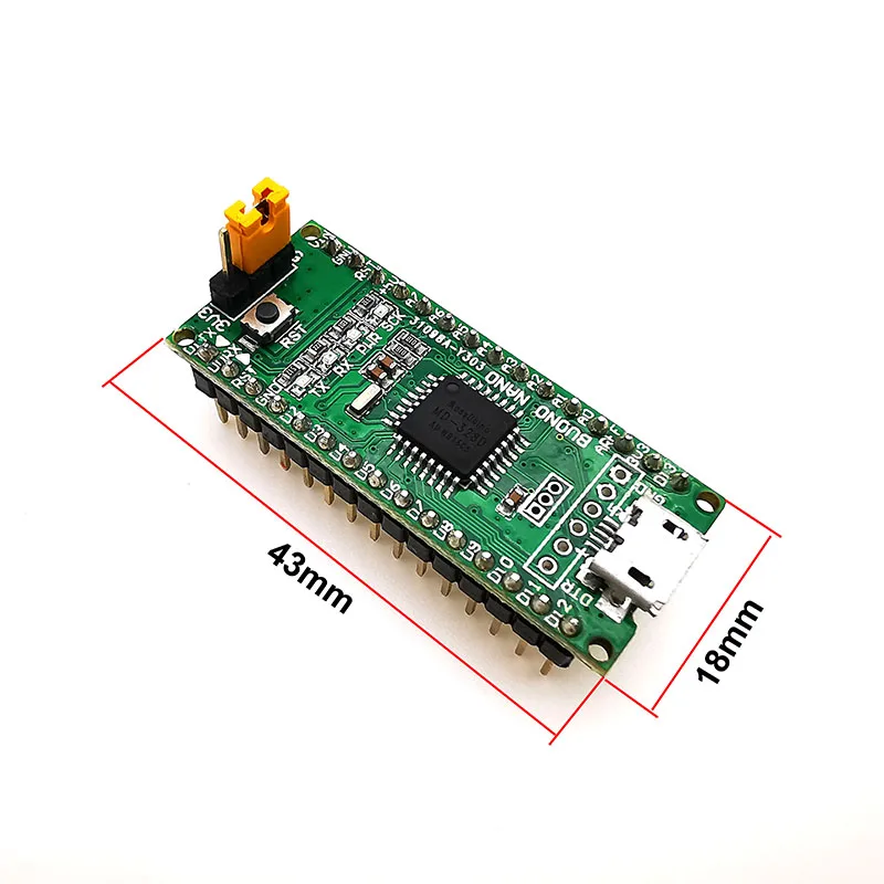 Massduino Nano V3.0 MD-328D Micro USB 5V 3.3V Seleccionable CH340G 16bit AD para Arduino