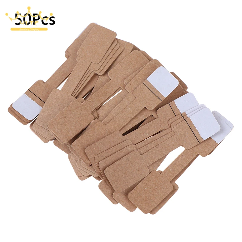 50/100Pcs Quadrate Blank Price Tags Necklace Ring Labels Paper Stickers Paper Jewelry Display Card Labels Hangtag