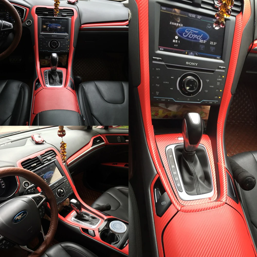 

Car Accessories3D\5D Carbon Fiber Stickers For Ford Mondeo MK4/5 2013-2018 Interior Central Control Panel Door Handle Decorate