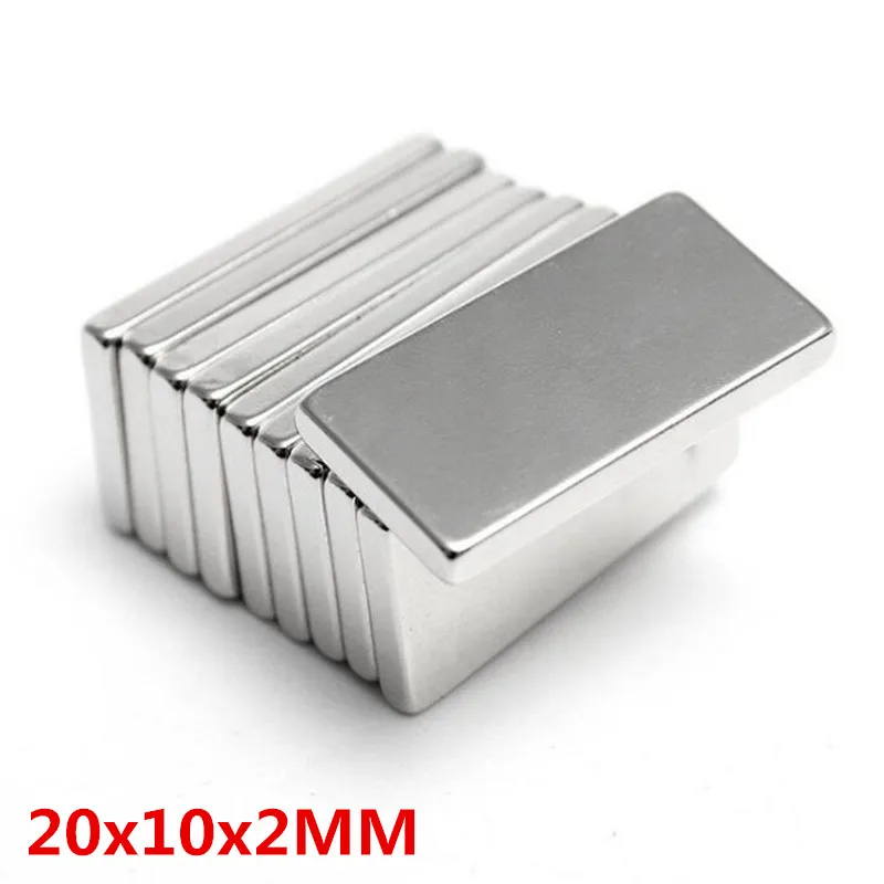 10/20/50/100pcs 20mmx10mmx2mm magne 20x10x2 Strong Cuboid Fridge square Magnet 20*10*2 Rare Earth NeodymiumArt Craft Connection