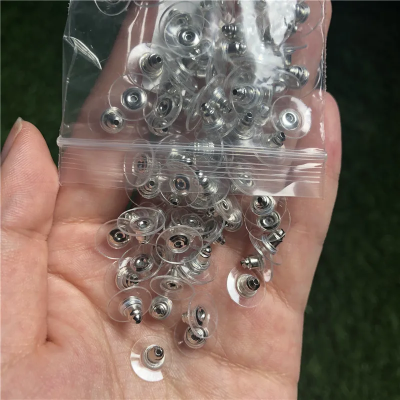 100-200 teile/los Gummi Ohr Stopper Earnuts Stud Ohrring Zurück Liefert Für DIY Schmuck Machen Zubehör Großhandel – Detail 3