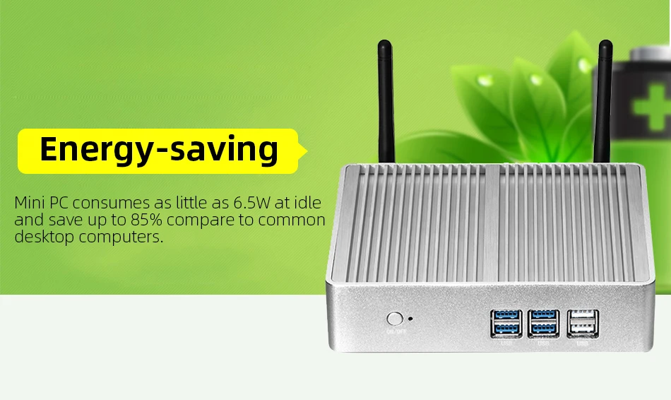 XCY Fanless Mini PC Intel Core I7 4500U I5 5200U 300M WiFi Gigabit Ethernet 8x USB VGA HDMI Display Windows 10 Linux HTPC