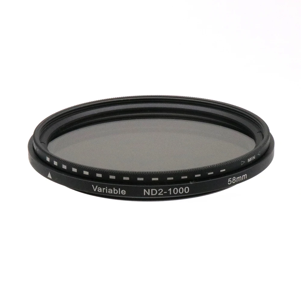 58mm Variable ND Filter ND2-1000 , 10 levels Adjustable from ND2 to ND1000 , for Lenses with 58mm filter thread