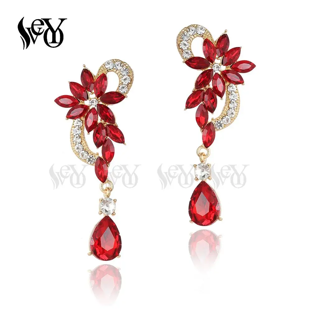 VEYO Elegant Symmetrical Butterfly Crystal Earrings Trendy bridal Earrings For Women Gift