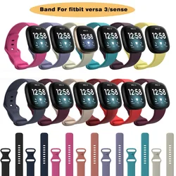 Original Bands For Fitbit Versa 3 & Sense Silicone Smart Watchband Soft Adjustable Breathable Bracelet Sport Waterproof Strap