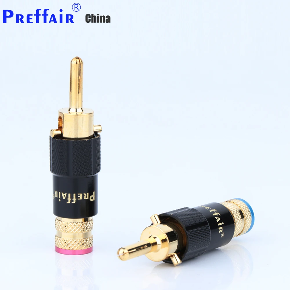 Preffair Bananenstecker mit Selbstverriegelung, Lautsprecherkabel-Bananenstecker mit Schraubverriegelung, Verstärker-Anschluss, HIFI DIY-Buchse – Detail 7