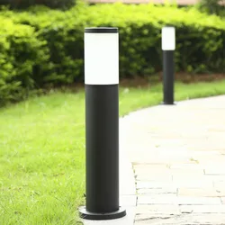 E27 impermeabile in acciaio inox pilastro luce giardino esterno lampada da giardino colonna in alluminio Post luce paesaggio bollard luce