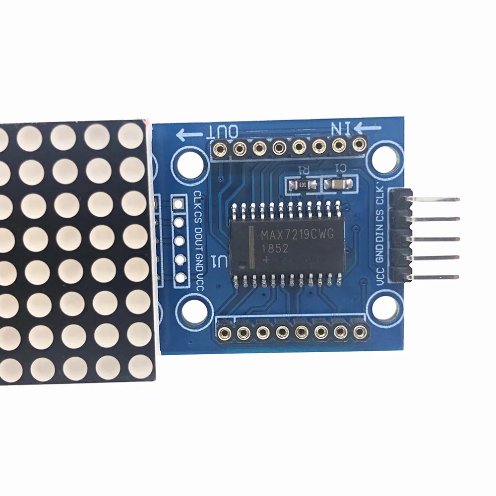 Imagem -05 - Led Microcontrolador Dot Matrix Module Microcontrolador em Uma Tela com 5p Linha em Vermelho Verde Azul tv Led Display Max7219