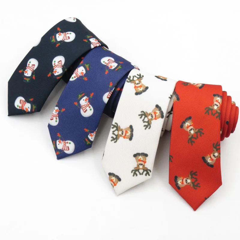 Men's necktie Christmas series pattern Korean narrow ties 6cm Snowman elk original design casual tie