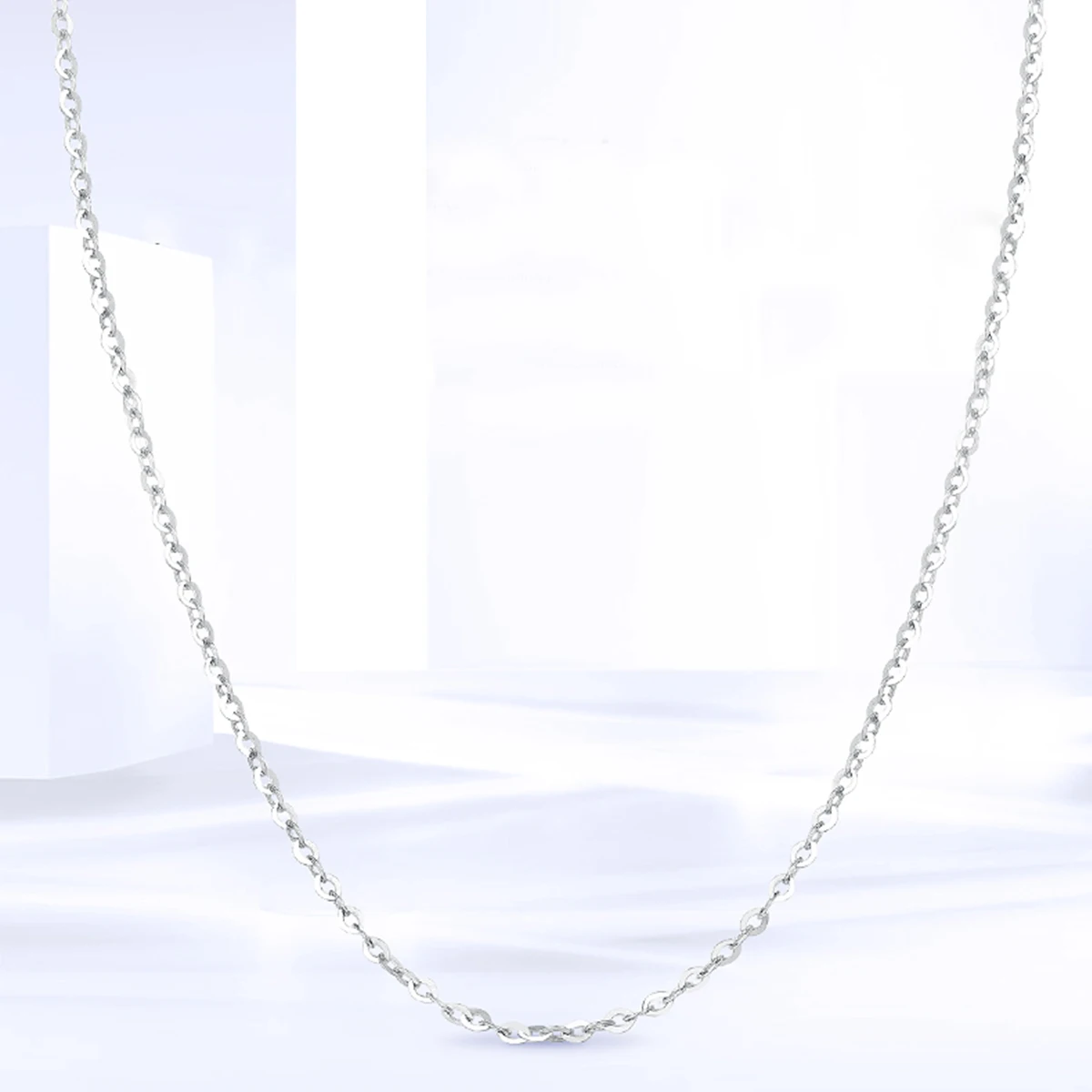 Klassische Basis-Kette 100% Echtes 925 Sterling Silber Halskette für Damen Verstellbare 45cm O-Kette für Edlen Schmuck Modischer Anhänger – Detail 1